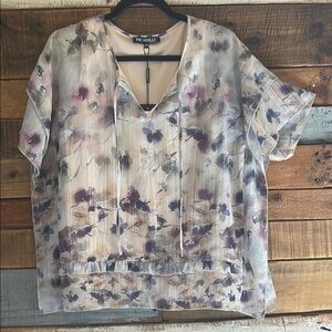 NWT Picadilly Floral Blouse